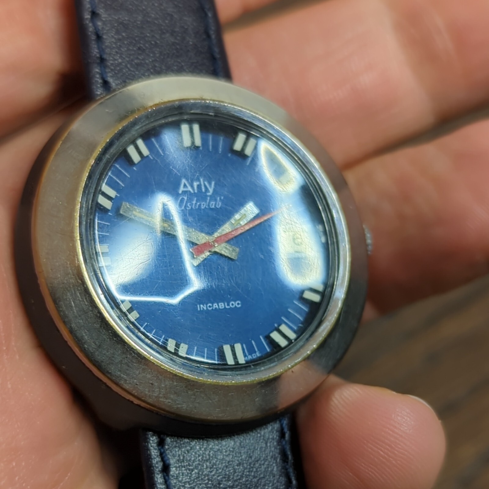 Vintage Mens 1970s Arly Astrolab Blue Dial Wrist Watch Running Slow (CB24) eBay