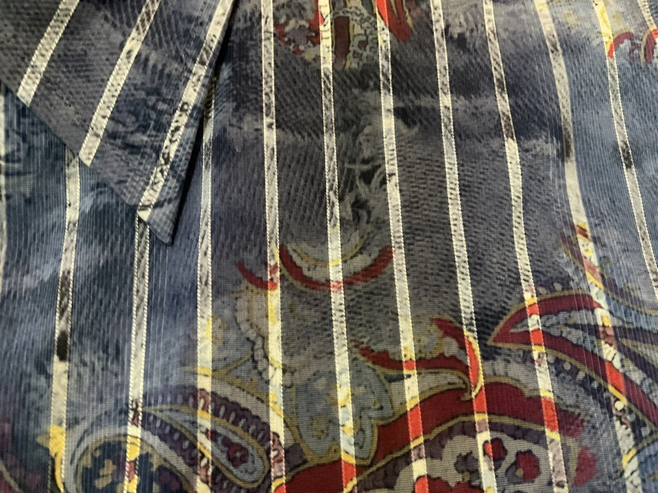 Camisa de manga larga a rayas azul cachemira talla mediana MINE de ajuste moderno para hombre Foto 4 de 4