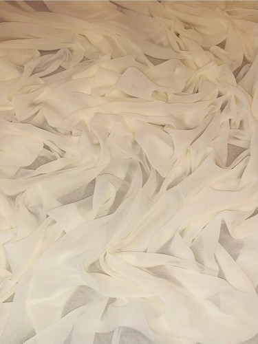 Elegant Soft Moss Crepe Georgette Chiffon Fabric 58”Wide Sheer Dress Scarves - Picture 7 of 39