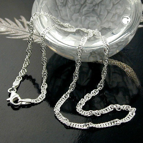 925 ECHT SILBER Singapur Kette gedreht / 36-38-40-42-45-50-60-70-90-100 cm - Picture 9 of 9