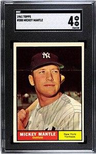 1961 Topps #300 Mickey Mantle  (Dec'd HOF) NY Yankees - SGC 4 VG-EX AWESOME!!