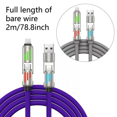 240w Multi USB LED Kabel,4 in 1 Ladekabel [2M] Schnell Ladekabel Mehrfach Lad .