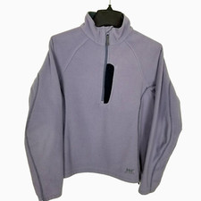 Helly Hansen Women Fleece Zip Neck Sweatshirt Sz M Lilac Jacket Outdoor Hiking