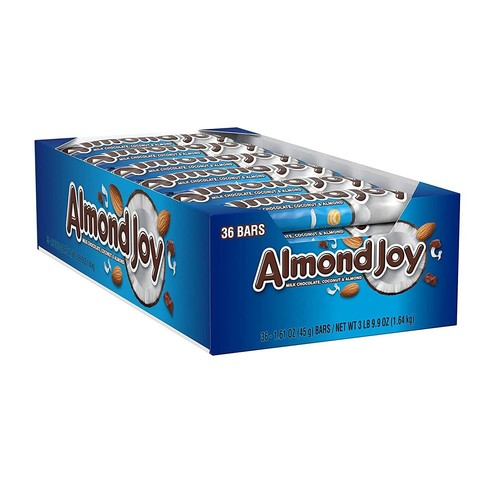 Caramelo de chocolate de coco envuelto individualmente Almond Joy, 1,61 oz, 36 barras ✅ - Imagen 2 de 4