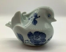 Fitz and Floyd Blue Flowered Bird Figurine