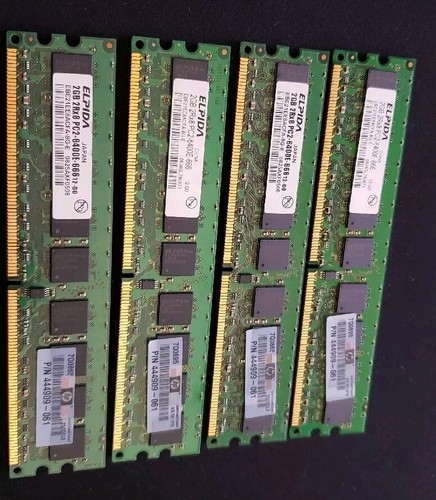 4GB Elpida 4pcs 2GB 2Rx8 PC2-6400U DDR2 800MHz 240pin DIMM Desktop Memory RAM 2G - Picture 1 of 3