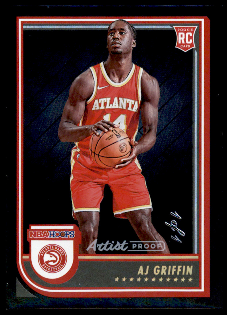 2022-23 Panini Hoops #246 A.J. AJ Griffin Black Artist Proof  1/1 Rookie Hawks