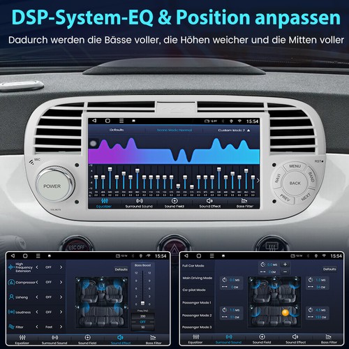 Apple Carplay für Fiat 500 2007-15 Autoradio Stereo Android 13.0 GPS WIFI RDS BT - Bild 10 von 12
