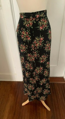 Flynn Skye Wrap it Up Women's Maxi Skirt Black Floral Rayon Size XS NWT - Picture 4 of 4
