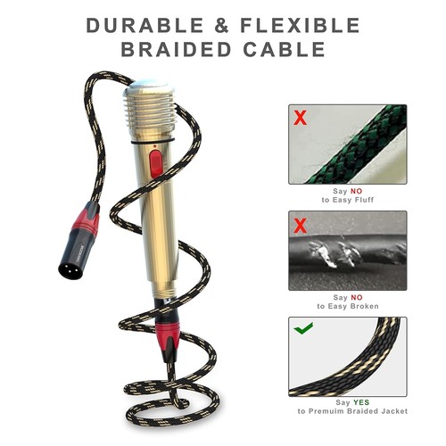 50ft XLR Microphone Cables - 6 Pack Braided, Tangle-Free with High Fidelity - Picture 8 of 9