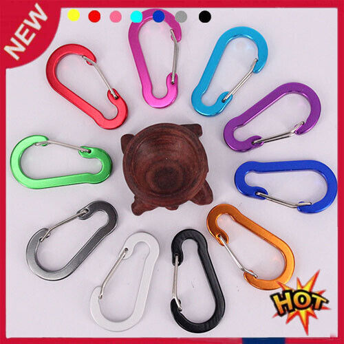D Shape Aluminum Carabiner Spring Belt Clip Key Chain Hook Buckle^ - Picture 1 of 34