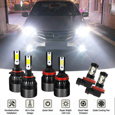 For 2013 - 2015 Honda Accord Combo LED Headlight High Low Beam Fog Light Kit C9