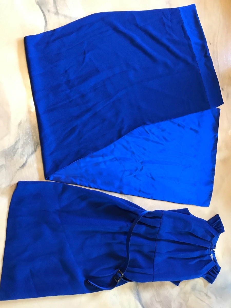 Zelda Size 6 Blue Dress With Scarf Or Shoulder Style Wrap | eBay