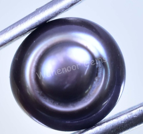 5.20 Ct Natural Tahitian Bluish Black South Sea Pearl Certified Untreated Gems - Picture 5 of 6