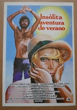 SWEPT AWAY Lina Wertm&uuml;ller press sheet 1970s Amazing artwork Mariangela MELATO