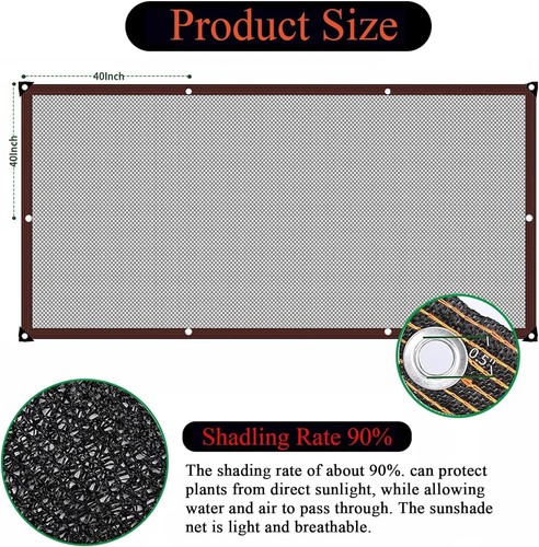 Shade Cloth Garden Shade Mesh Netting With Grommets Outdoor Sun Shade Cover For - Picture 6 of 7