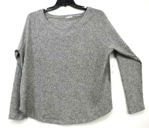 Sweet Romeo Womens Crewneck Long Sleeves Cozy Thermal Waffle Knit Pullover - Picture 6 of 7