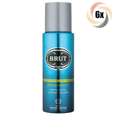 6x Sprays Brut Sport Style Scent Deodorant Body Spray For Men | 200ml