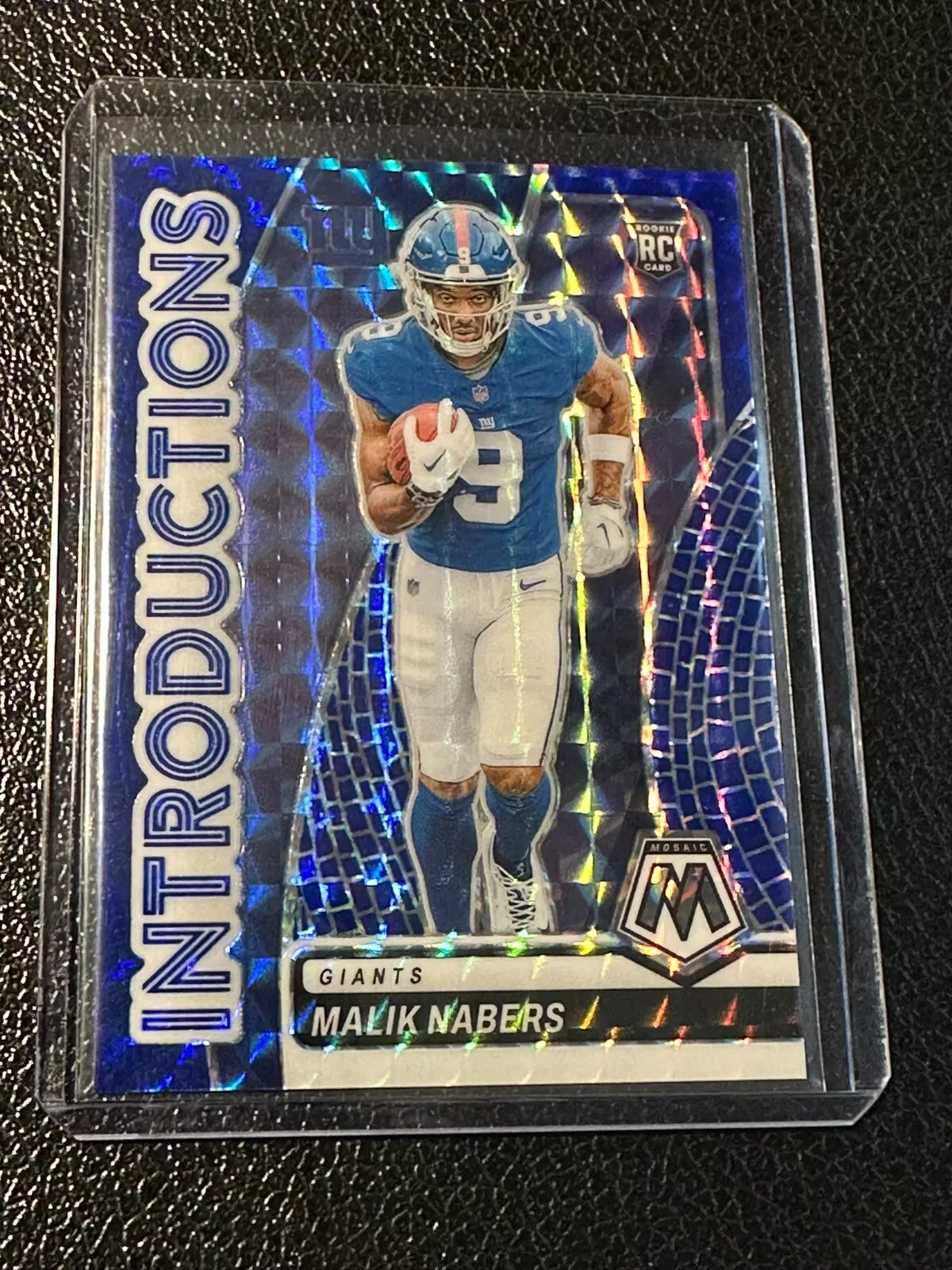 2024 Mosaic - Malik Nabers Rookie /99 - Introductions Blue Mosaic RC - #4 -Bears