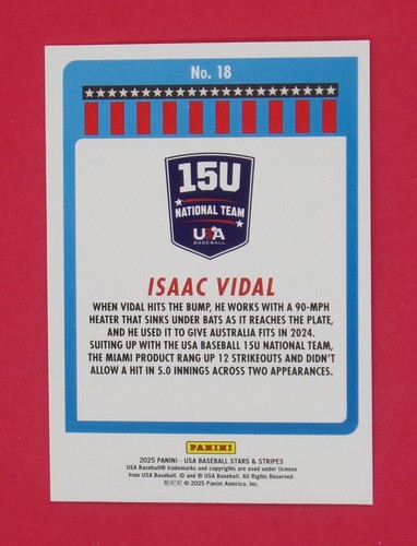 2025 USA Baseball Stars and Stripes #1-#100 - Pick Your Card - 第 35/185 張圖片