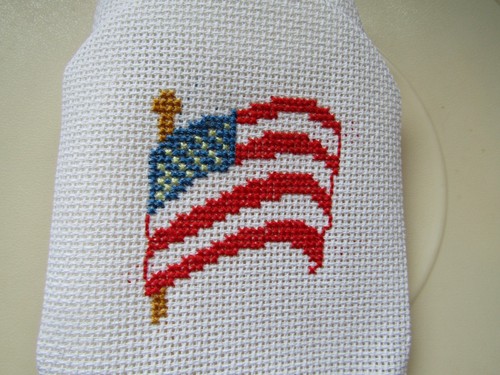 Completed Cross Stitch An American Flag Old Glory USA