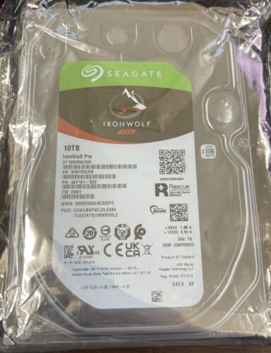 Seagate IronWolf Pro ST10000NE000, 10TB HDD, 7,200RPM, 3.5” 256MB Cache