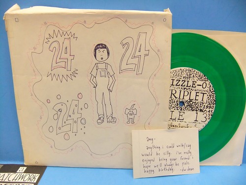 Hatful Day Patchwork Obseque / Fizzle-O Triplet 1990 7" Single Green Vinyl Punk - Bild 4 von 4