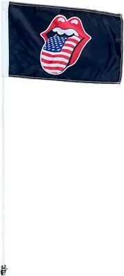 JLP 3.5 Ft Tall 1/4" ATV Whip Flag – Glamis USA Rolling Stones Design (Bolt-On)