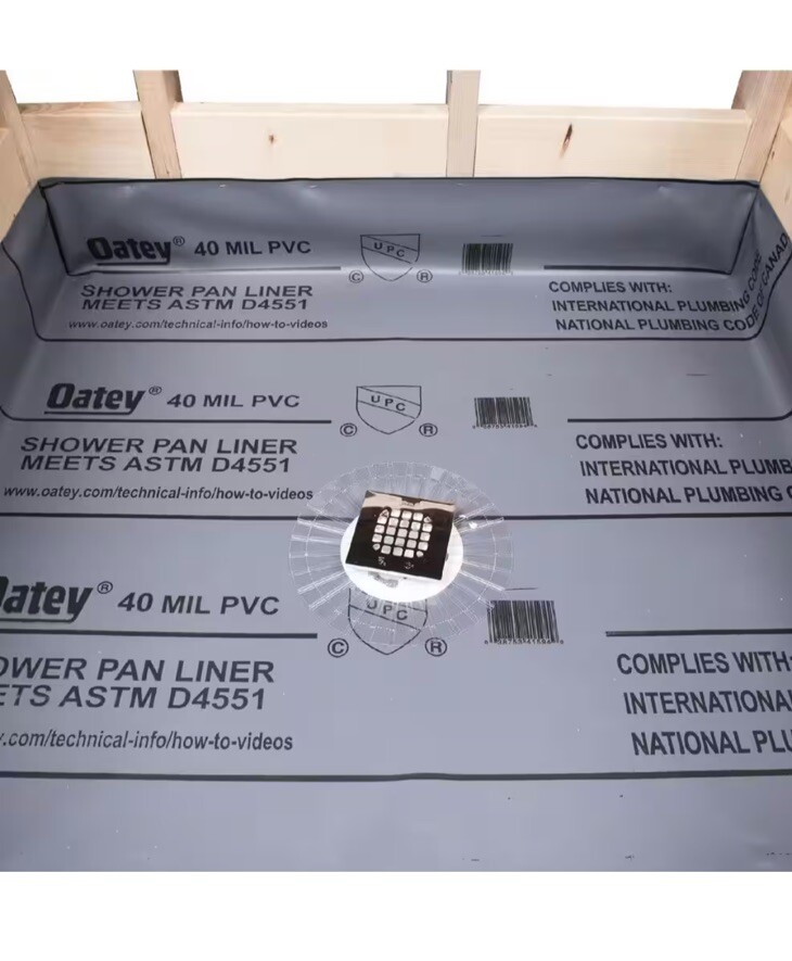 Oatey PVC Shower Pan Liner Kit 41620 5x6 40mil w/ 2 Corner Dams eBay