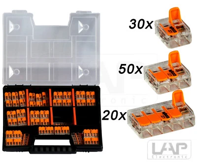WAGO Sortimentbox Set Variobox Wagoklemmen Box Hebelklemmen | 100 Stück