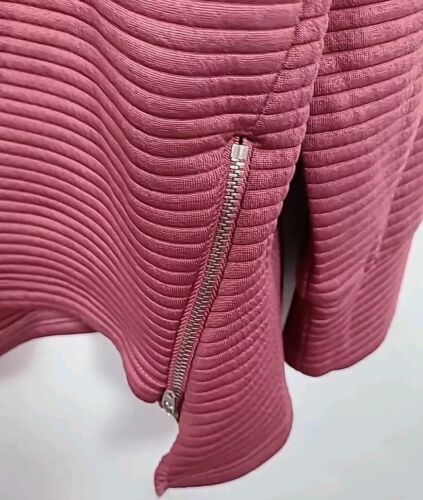 Daisy Fuentes Fit NWT Ribbed Pullover Women's Size Large Mauve Side Zippers - Picture 5 of 8