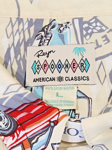 Reyn Spooner American Classics Chevy Corvette Car Men's Hawaiian Shirt Sz Large - Picture 7 of 7