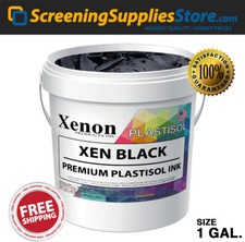Xenon - BLACK Plastisol Ink for Silk Screen Printing - 1 Gallon -128oz