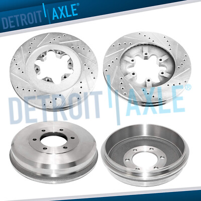 Front DRILLED Brake Rotors + Rear Drums for 2009-2012 Chevy Colorado ...