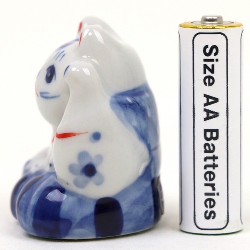 MANEKI NEKO BECKONING CAT Pottery YAKUSHIGAMA Kimono Good Luck 19010 Japan - Bild 7 von 12