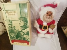 Raikes Santa Bear Christmas 1989 Carved Wood Jointed LMT 4862/7500 17" w Box