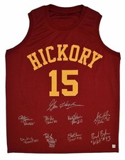 Gene Hackman & Hoosiers Cast Autographed Hickory Basketball Jersey ASI Proof