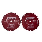 2 Pack Diablo D0724A 7-1/4’’ x 24T Carbide Framing Saw Blades USA Made New Set