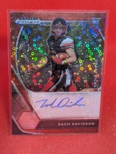 2021 Prizm Draft Picks Zach Davidson #DPA-ZAD Rookie Auto RC NO HUDDLE RED 3/25