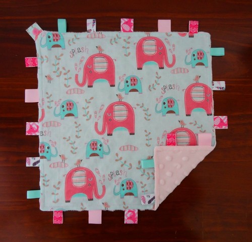 PERSONALIZED Taggie Taggy Tag Security Blanket Toy Comforter dummy clip holder - Picture 21 of 46