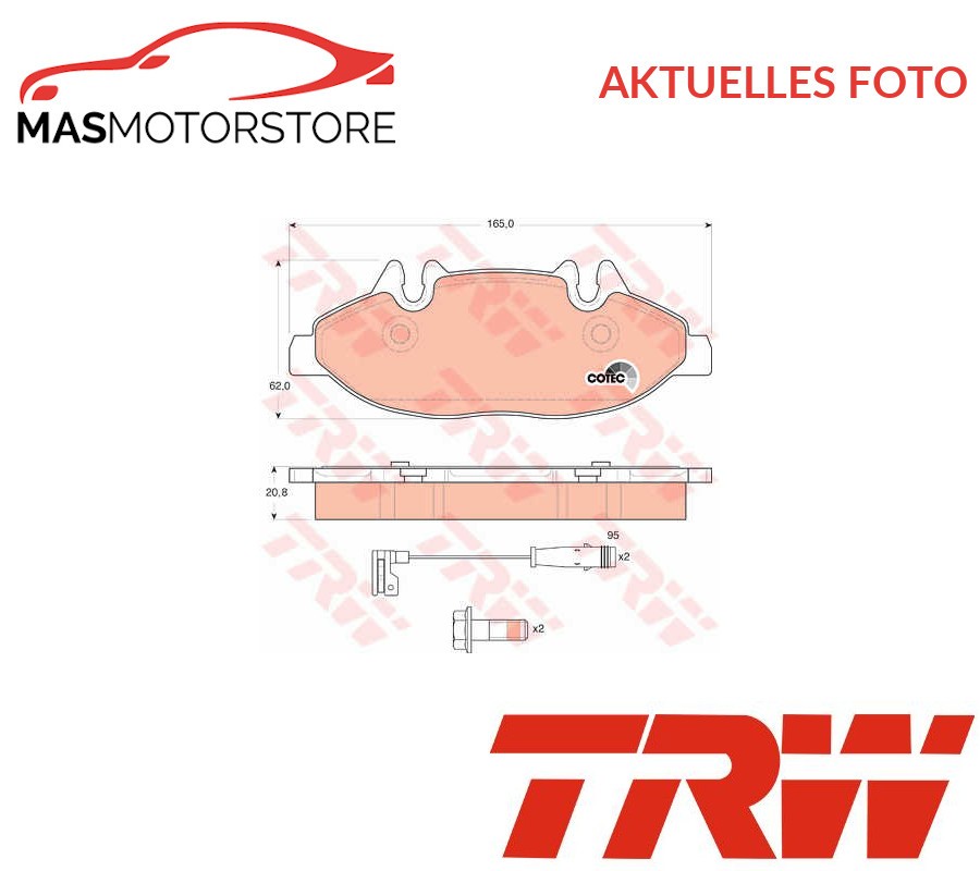 Set brake pads brake pads front TRW GDB1600 P NEW OE quality
