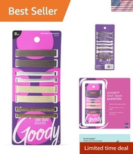 Stay Tight Hair Barrettes - 8 Ct, Assorted Metallic Colors, Non-Slip Flat Hai...
