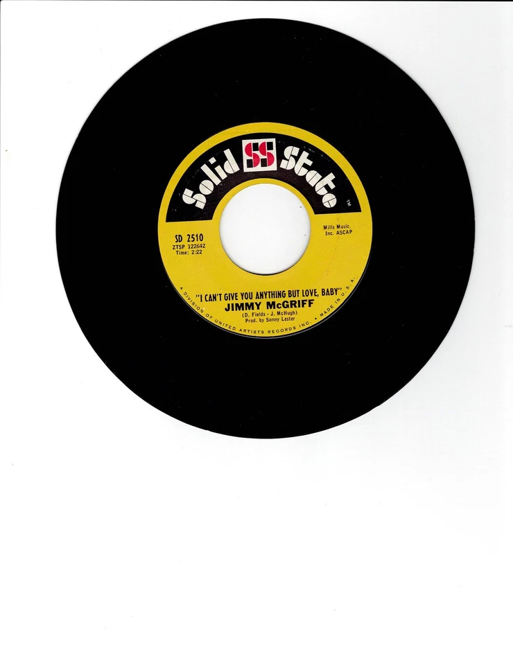 Mod Organ JIMMY McGRIFF "I've Got A Woman"/"Kiko" SOLID STATE VG Ray Charles hit - Image 2 of 2