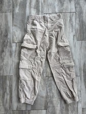 Abercrombie Kids 11/12 Beige Low Rise Corduroy Baggy Cargo Utility Pants Casual