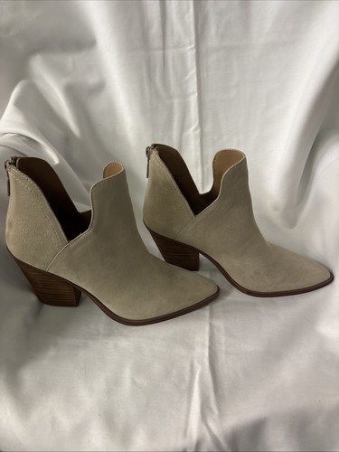Blonde Waterproof Gray Cream Boots Heel NEW 6.5 Leather Designer Rain Snow Cute - Picture 11 of 20