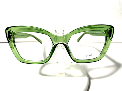 NEW SOHO by VIVID EYEGLASSES FRAME SOHO 1098 GREEN OVERSIZED LADIES