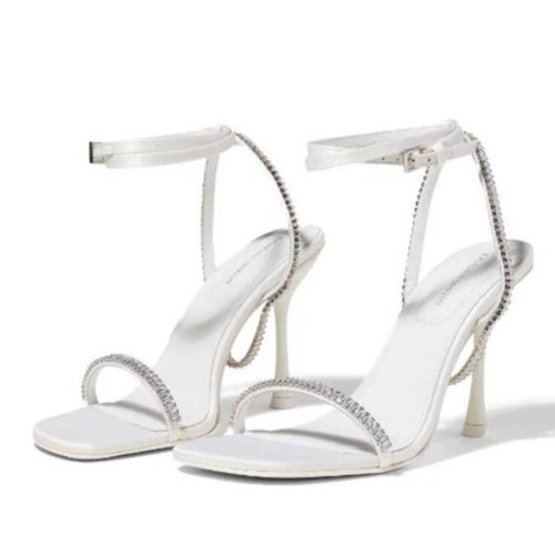 Jonathan Simkhai Luxon Crystal Harness Sandal White, Size EU 40 Retail $1475 NWB