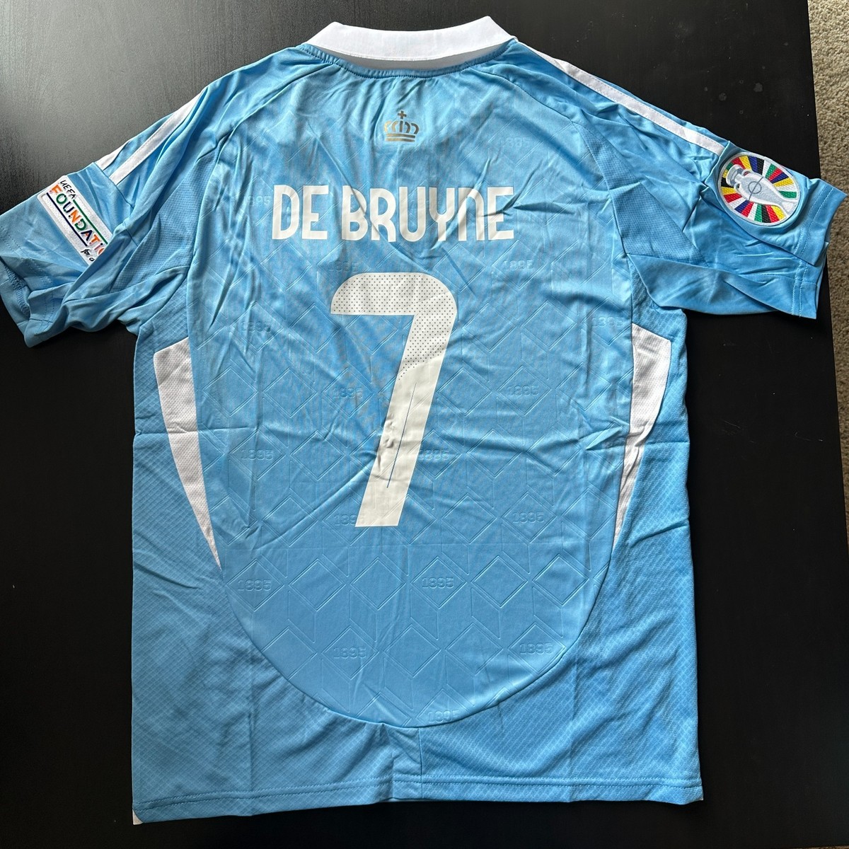 2024-25 Belgium Away Jersey #7 De Bruyne adidas Soccer Euro Tintin