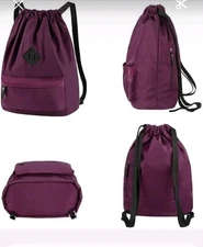 BRIARWater-proof Solid Color  Drawstring Backpack School Backpacks Travel #4