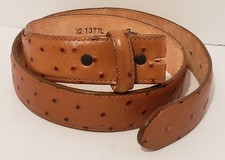 Tony Lama Western Brown Ostrich Print Belt 1377L Men's Size 32 Made in USA